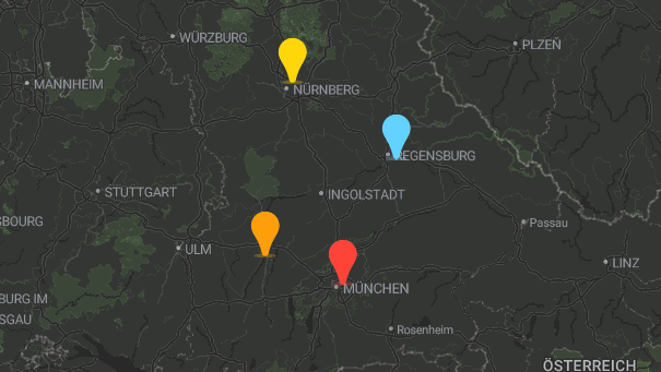 Map of company locations