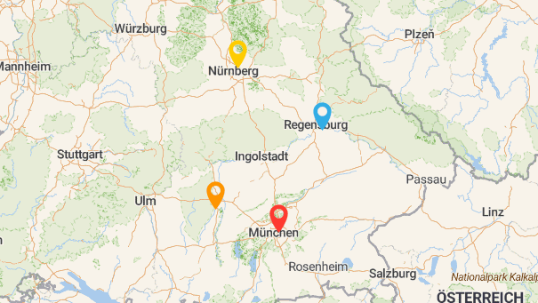 Map of company locations