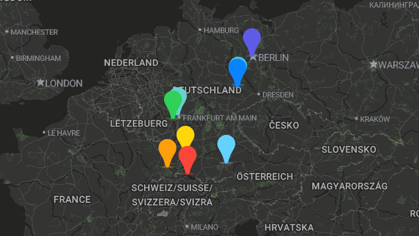 Map of company locations