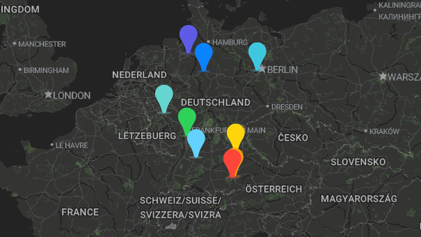Map of company locations