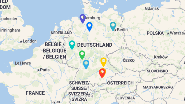 Map of company locations
