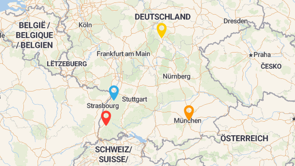 Map of company locations