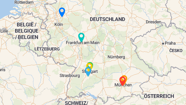 Map of company locations