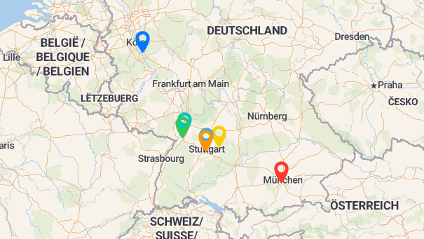Map of company locations