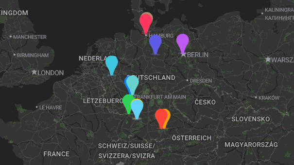 Map of company locations