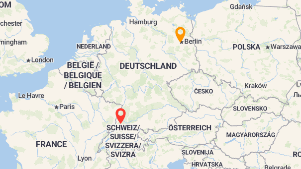 Map of company locations