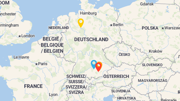 Map of company locations