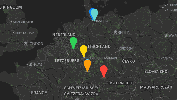 Map of company locations
