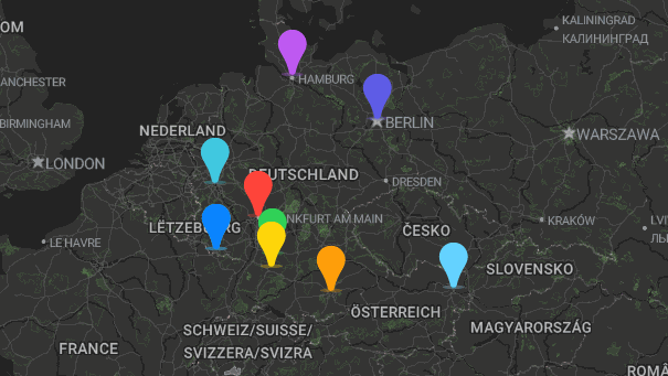 Map of company locations