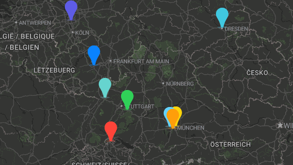 Map of company locations
