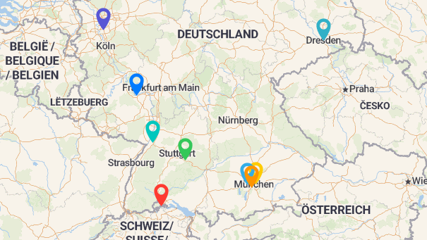 Map of company locations