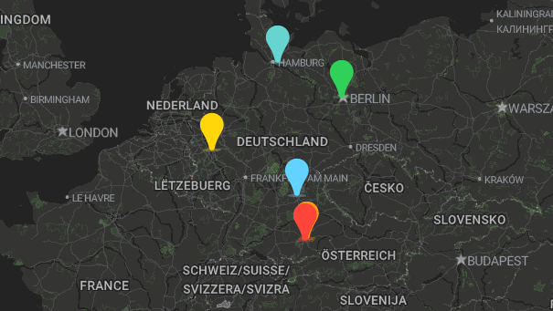 Map of company locations