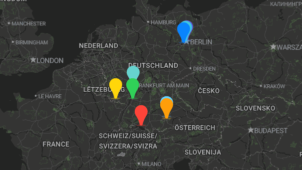 Map of company locations