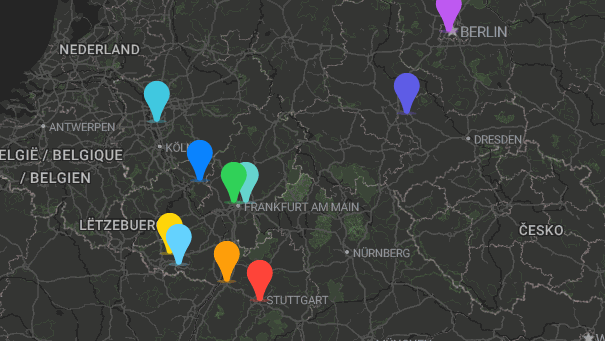 Map of company locations