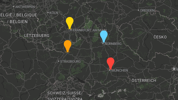 Map of company locations