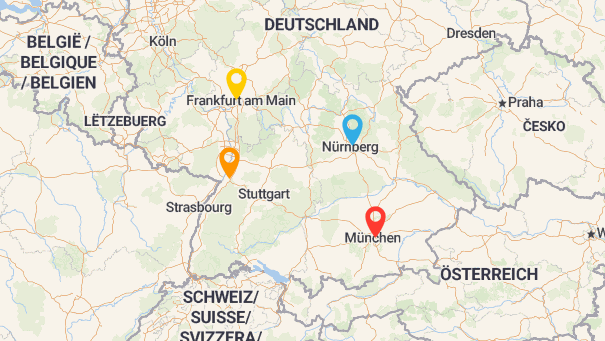 Map of company locations