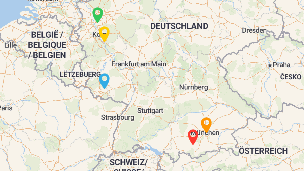 Map of company locations