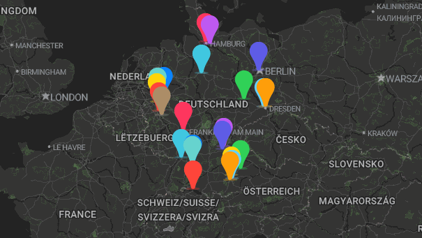 Map of company locations