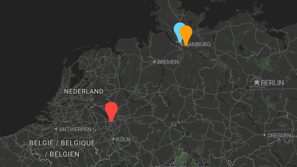 Map of company locations