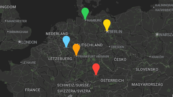 Map of company locations