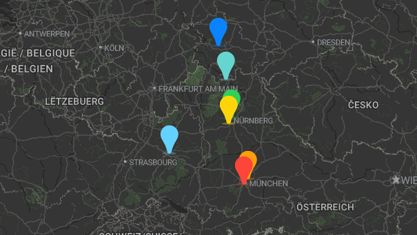 Map of company locations