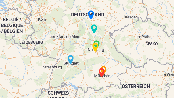 Map of company locations