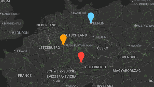 Map of company locations