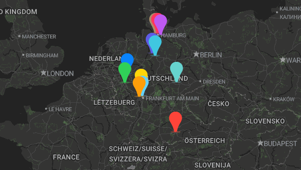 Map of company locations