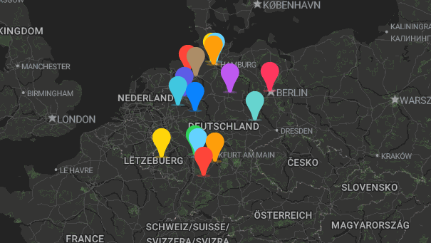 Map of company locations