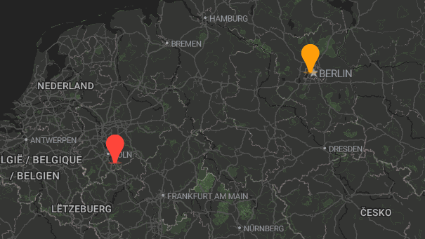 Map of company locations