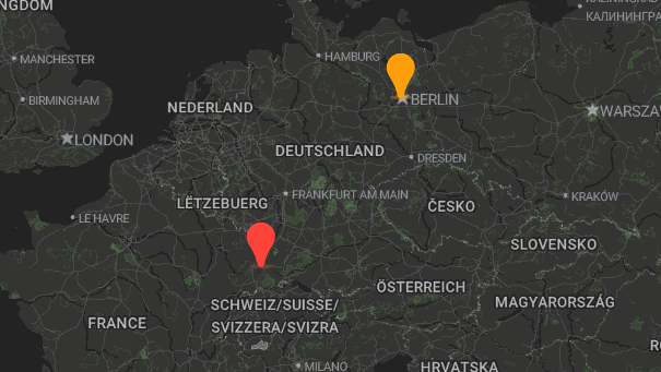Map of company locations