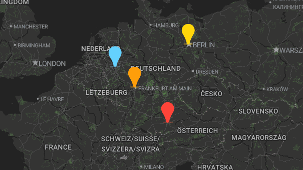 Map of company locations