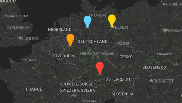 Map of company locations