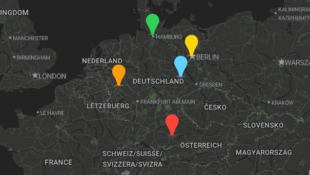 Map of company locations
