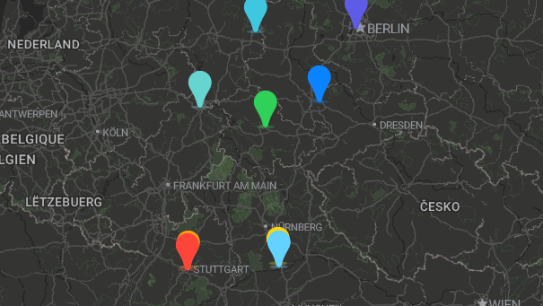 Map of company locations