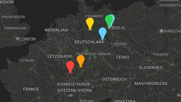 Map of company locations