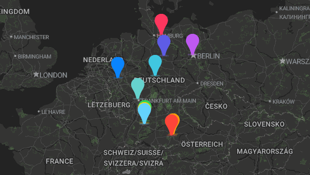 Map of company locations