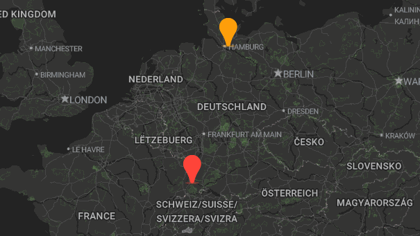 Map of company locations