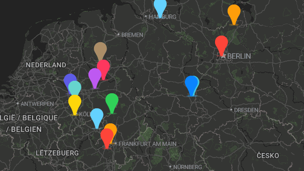 Map of company locations