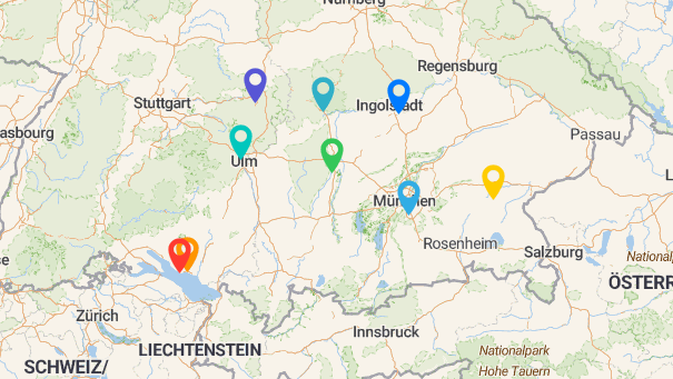 Map of company locations