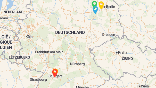 Map of company locations