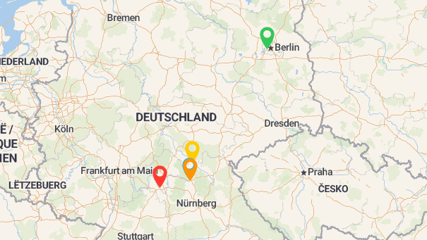 Map of company locations