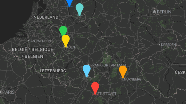 Map of company locations