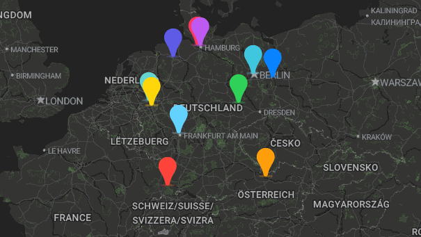 Map of company locations