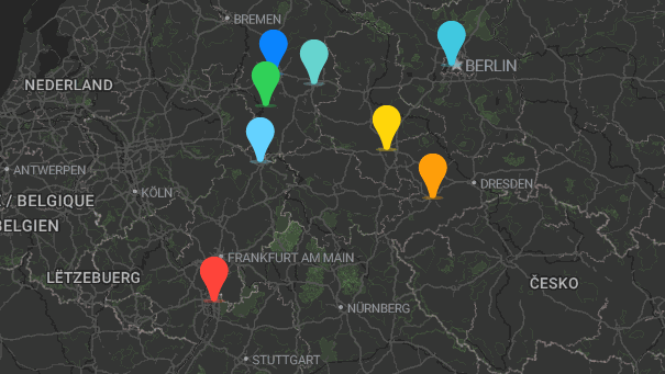 Map of company locations
