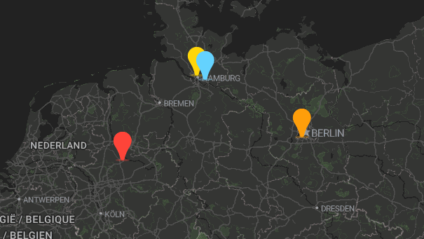 Map of company locations