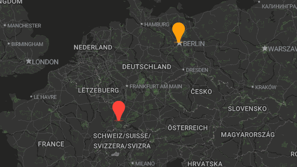 Map of company locations