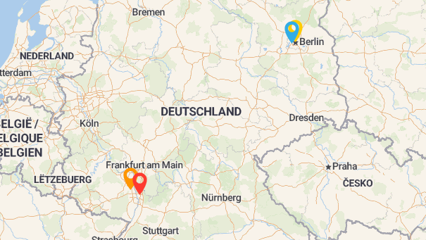 Map of company locations