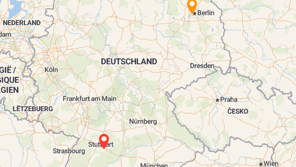 Map of company locations
