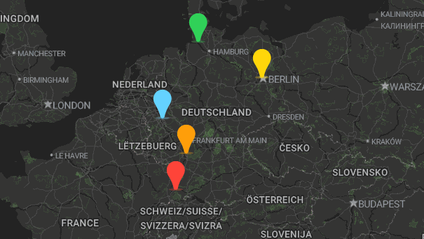 Map of company locations